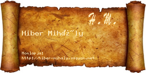 Hiber Mihály névjegykártya
